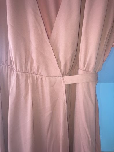 Long wedding guest/bridesmaid maxi dress blush pink/peach tone