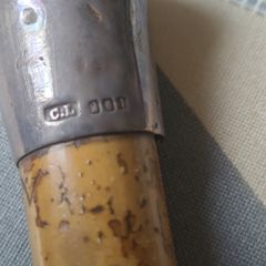 Antique Irish Silver cane/walking stick - Charles Lamb silver stamp