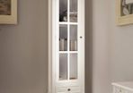 Chic Bookcase Cabinet with 3 Shelves White Wooden