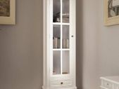 Chic Bookcase Cabinet with 3 Shelves White Wooden