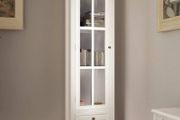 Chic Bookcase Cabinet with 3 Shelves White Wooden