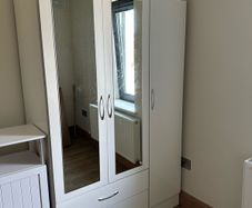 Nevada 3 Door Wardrobe White with Mirrors Brand New