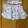 White, Red & Blue Floral Skirt with Butterfly Print Image 3