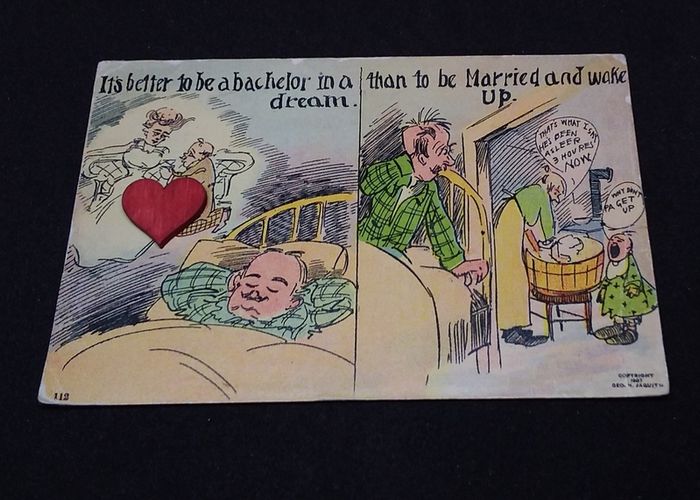 1908 Antique American Cartoon Postcard