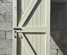 Solid Wooden Garden Shed Door Sage Green