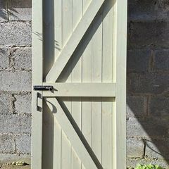 Solid Wooden Garden Shed Door Sage Green