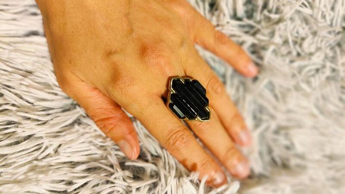 Statement Black Geometric Ring Bold & Elegant