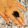 Statement Black Geometric Ring Bold & Elegant Image 8