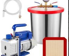 3 CFM 1/4HP Vacuum Pump & 13L Vacuum Chamber Kit for HVAC A/C Refrigeration