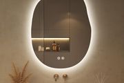 Mirror with LED Lights,60X80cm Irregular LED Bathroom Mirror, Anti-Fog