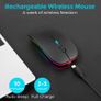Wireless Bluetooth Rechargeable Mouse With Mouse Pad, Rechargeable, LED, Silent, Ultra-thin Design (Bluetooth 5.2 and 2.4GHz USB Receiver) | Portable Computer Mouse for Laptops, iPads, MacBooks and Apple Devices Image 7