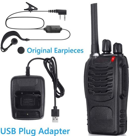 10pcs Two-Way Radio Walkie Talkies-Long Range Walkie Talkie 16CH Single Band LED Light Voice Prompt with Original Earpieces for Field Survival Biking and Hiking (FREE POSTAGE)