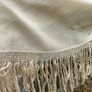 Antique Silk twill cream shawl embroidered deep fringe Image 8