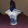 Delft Blue Basket Vase - Hand Painted Image 2
