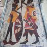 Large Kenyan Batik Wall Art ON BOARD. Image 3
