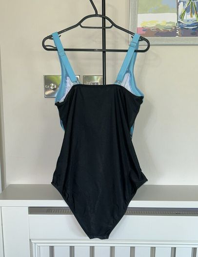Brand-New Ladies Turquoise & Black Tummy Control Swimsuit. Size UK 16 / EU 44
