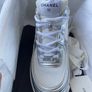 Chanel cc logo sneakers white and silver Image 6