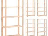 5-Tier Storage Racks 5 pcs 80x38x170 cm Solid Pinewood 250 kg