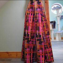Vintage 70s psychedelic geometric maxi skirt