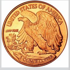 Uniques Walking Liberty 1 oz .999 Copper Rounds, 20 Pack Coin Tube
