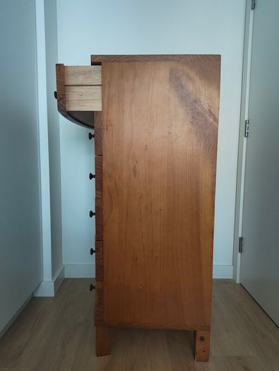 beautiful vintage solid wooden tall boy chest of drawers