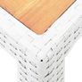 Garden Table White 150x90x75 cm Poly Rattan and Solid Acacia Wood Image 5