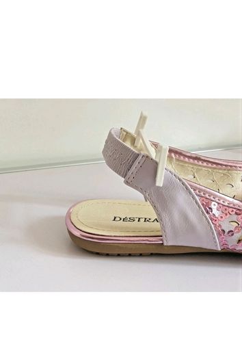 DESTRA Pink Sequin Embellished Peep Toe Slingback Flat Sandals UK3 EU36 BNIB CAN POST
