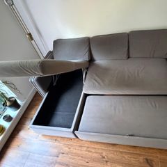 Jayden Chaise Storage Sofa Bed 3 seater (Left-hand) ASH GREY