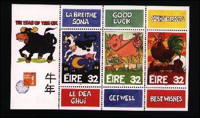 1997 Ireland Chinese New Year, Year of the Ox Commemorative Stamps Miniature Sheet Mint Never Hinged (MNH)