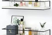 FREE EXPRESS SHIPPING White Floating Shelves Wall Mounted Set of 2 With 18kg Weight Capacity, Hanging Wall shelves for Bedroom, Kitchen, Bathroom, Living Room, Home Office, Storage Organiser