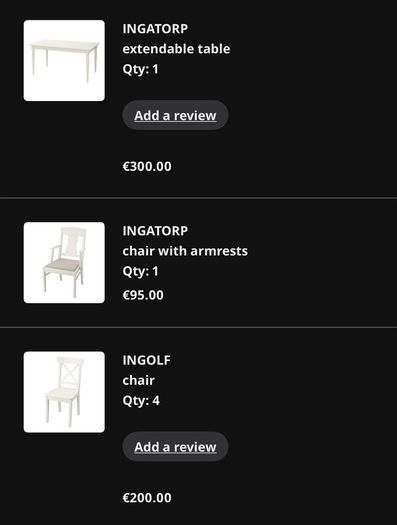 INGATORP Extendable table, white and 6 chairs