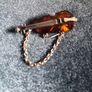 Silver antique baltic natural amber brooch Image 3