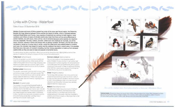 2016 Jersey Stamp Year Book (hardback) issued by Jersey Post with 28 images of contents