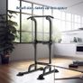 Pull Up & Dip Station Dip Stand Power Tower, Adjustable Height Home Strength Training Fitness Workout Station, With tension rope Image 4
