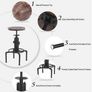 Affordable Industrial Style Height Adjustable Swivel Bar Stool With Natural Pinewood Top Image 6