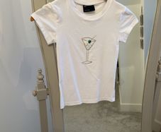 Cute White Martini T-shirt size XS