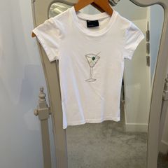 Cute White Martini T-shirt size XS