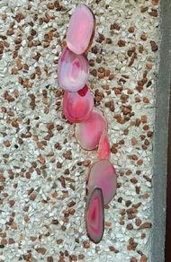 Large Genuine Agate Slices Wind Chime in Pink
