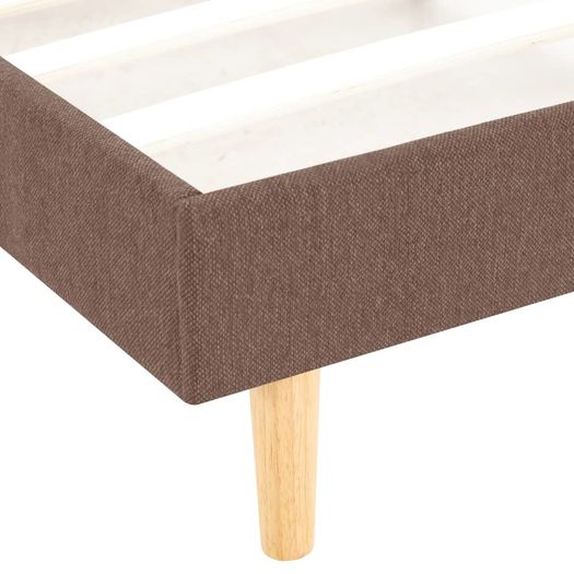 Bed Frame Brown Fabric 135x190 cm