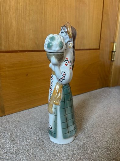 Vintage Porcelain Figurine Hand Painted Bottle Decanter