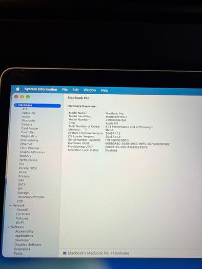 MacBook Pro 13 2022 M1 16gb/512ssd/356c