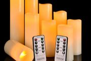LED Candles, OSHINE Flameless Candles (H 4"5" 6"7" 8"9") Set of 9 Real Wax Pillar Flickering Battery Candles With10-key Remote Control Timer 300 Hours(Not Included Batteries)choice suit for all ages from children to