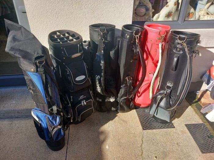 A selection of golf bags