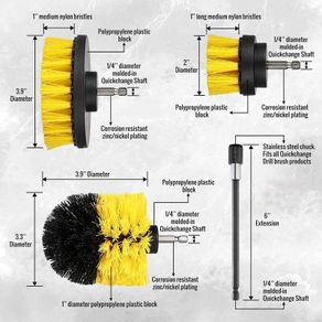 Drill Brush Set Cleaning Power Scrubber Attachment Car Tile Grout Cleaner Tool