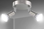 LED Ceiling Light Rotatable, 2 Way Round Plate LED Ceiling Spot Lights, 110mm (Including 2x4W GU10 LED Light Bulbs, 450LM, Cool White) LED Ceiling Lamp for Kitchen, Living Room DIFFERENT OPTIONS AVAILABLE, SEE PHOTOS (FREE POSTAGE)