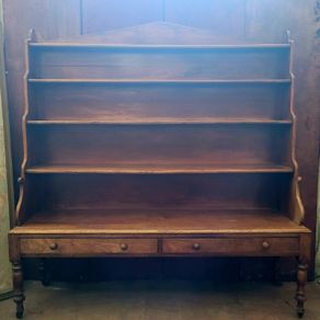 19th Century irish mahogany waterfall bookcase