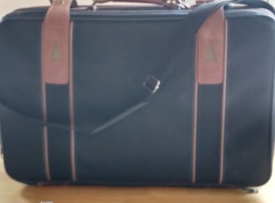 Black Suitcase with Shoulder Strap