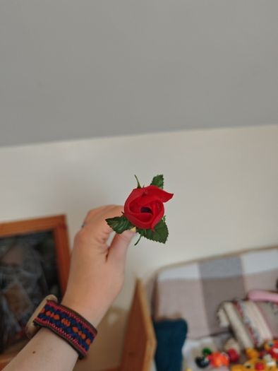 red rose long stem fake flowers bundle