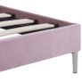Bed Frame with LED Pink Fabric 135x190 cm Image 7