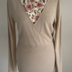 jumper beige wrap effect jumper small Dunnes stores